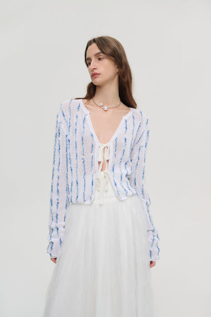 Tie front lightweight cardigan