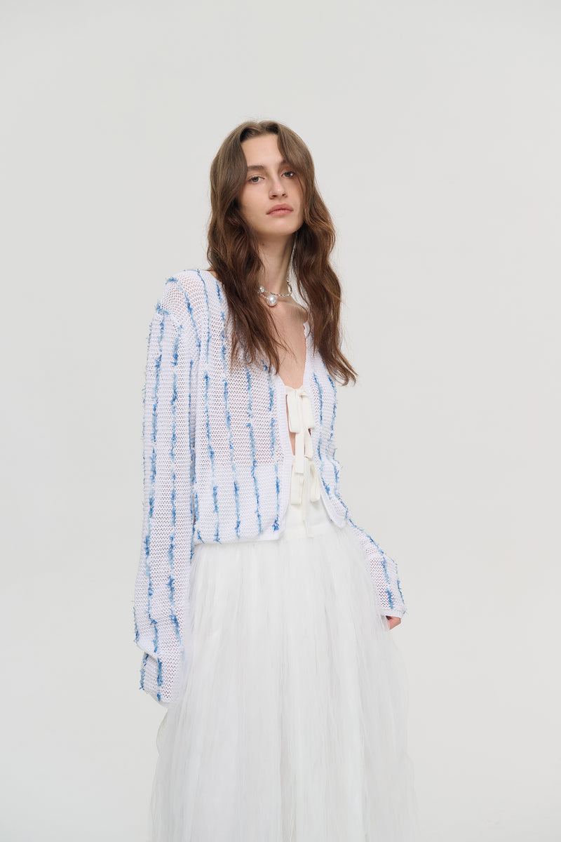 Tie front lightweight cardigan