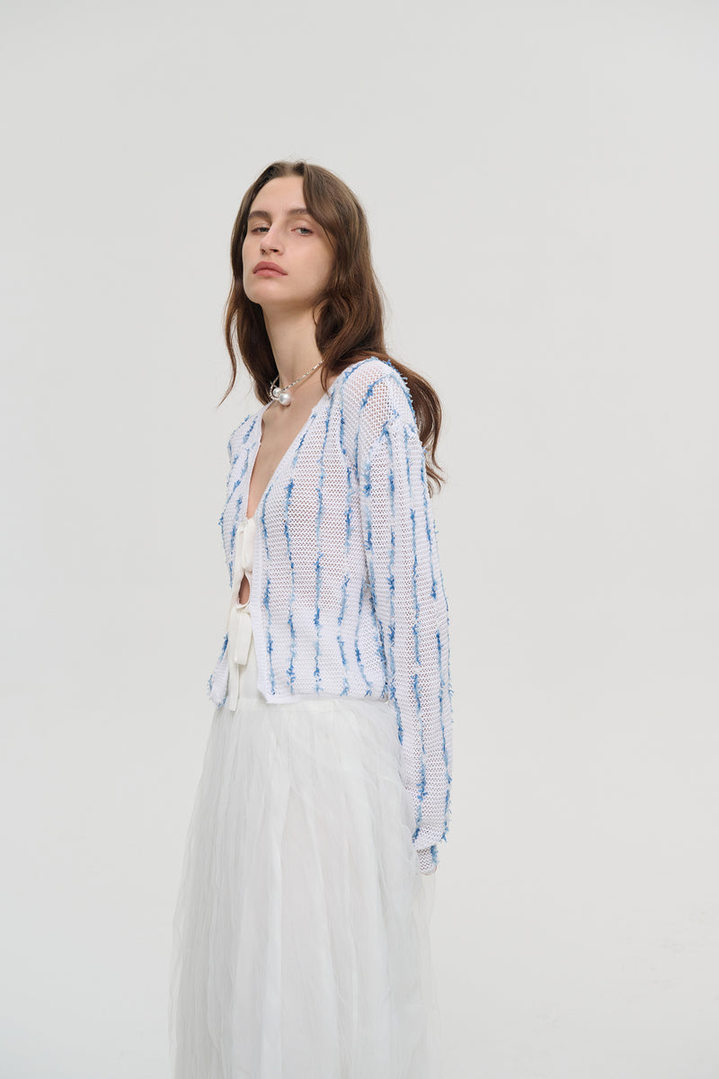 Tie front lightweight cardigan