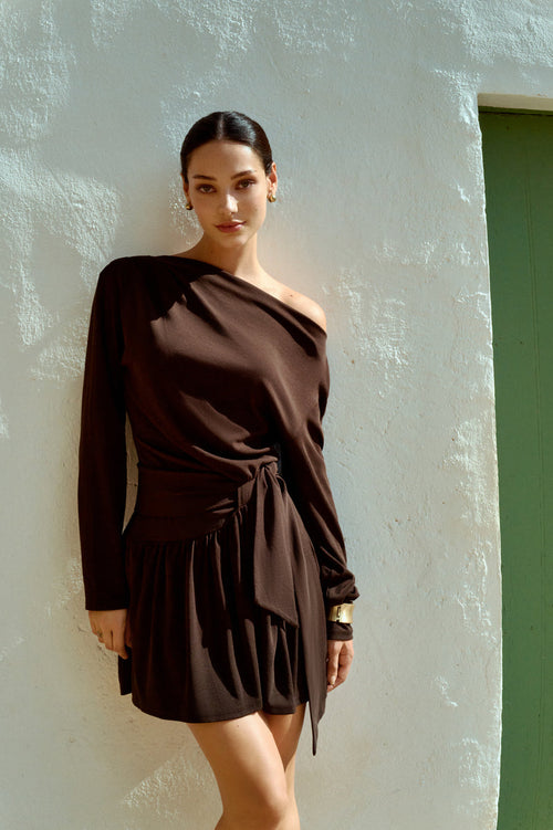 Tie waist mini dress