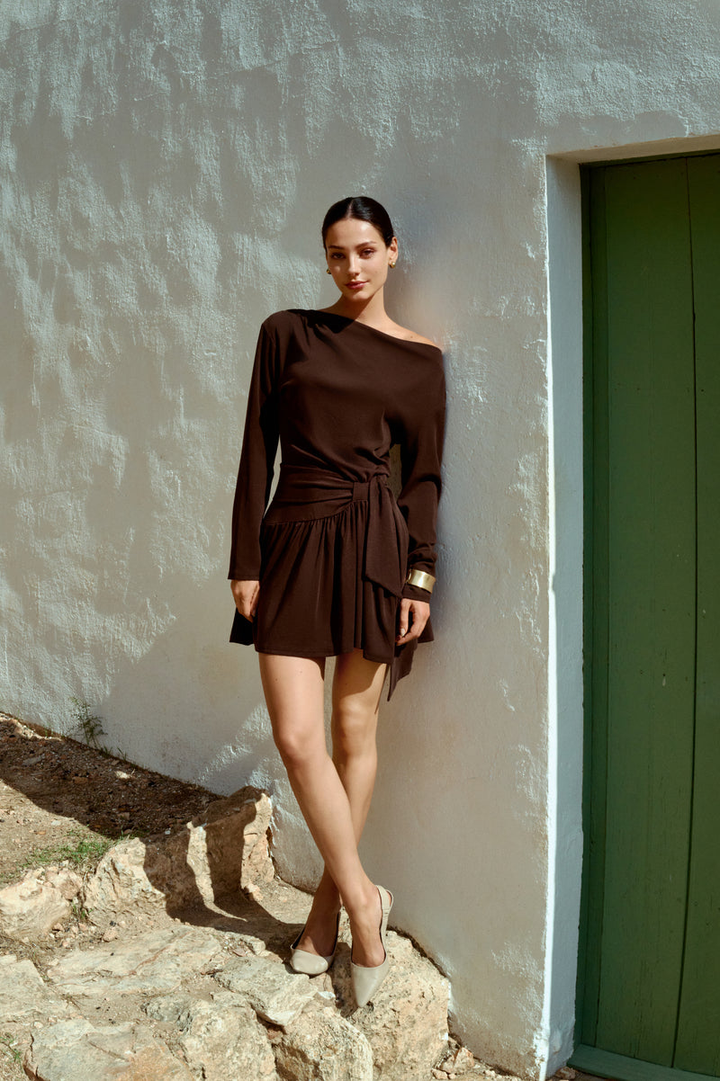 Tie waist mini dress