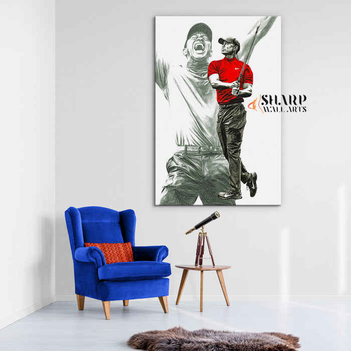 Tiger Woods Golf Wall Art Canvas