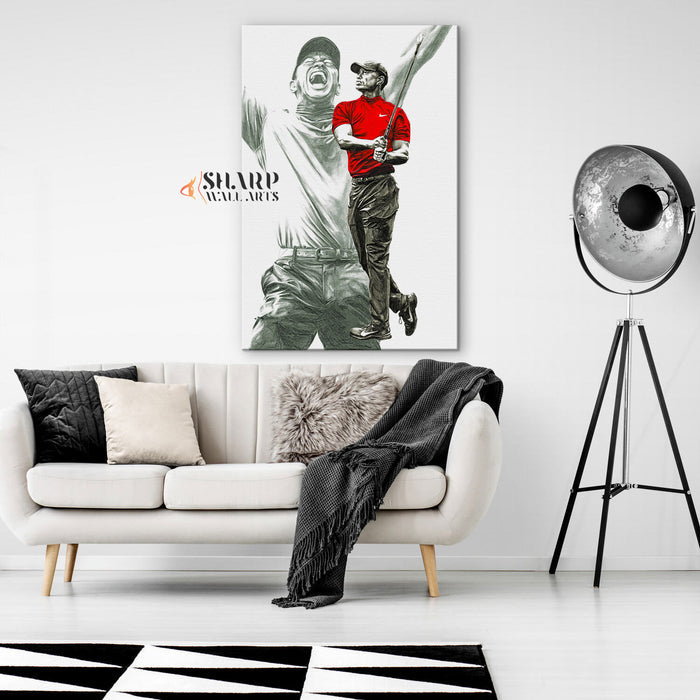 Tiger Woods Golf Wall Art Canvas