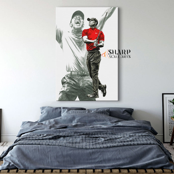 Tiger Woods Golf Wall Art Canvas