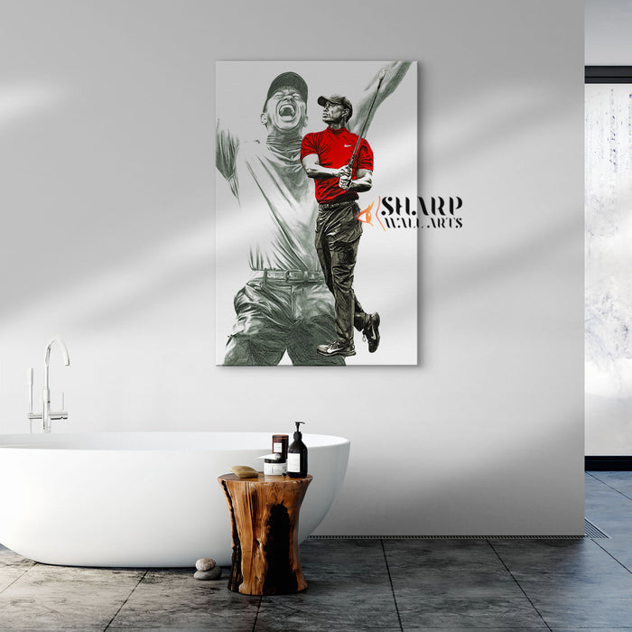 Tiger Woods Golf Wall Art Canvas