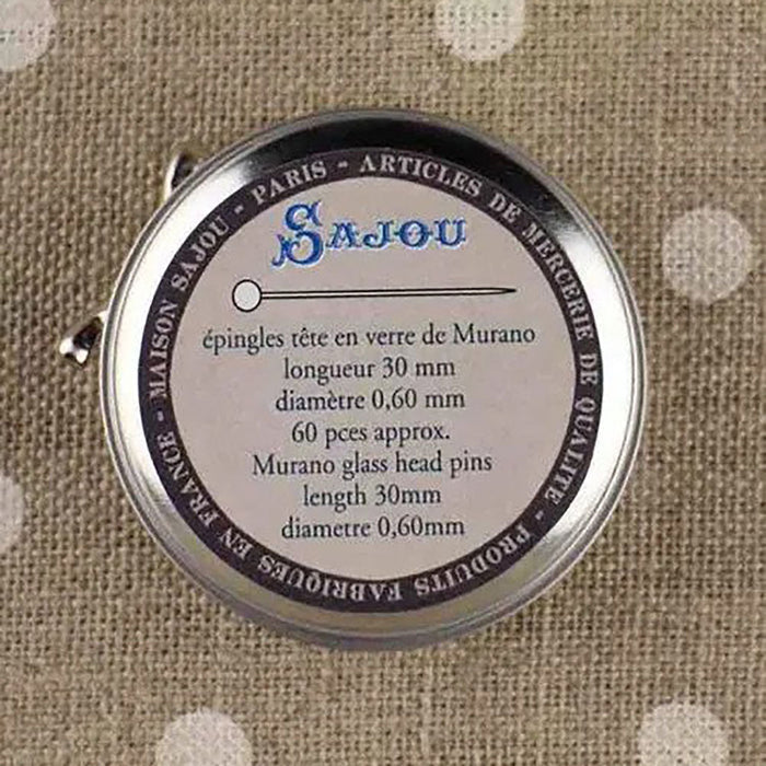 Toile de Jouy Tin with Glass Headed Pins Boston General Store