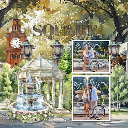 These digital scrapbooking watercolor embellishments, papers, clusters, and alpha set by Lucky Girl Creative digital art are great for documenting your memories of your local town, village, city square, or vacations to the big city. Embellishments include building, architecture, art boutique, apartment building, row house, house, bakery, bank, barber shop, beauty salon, department store, cafe, diner, casino, church, arch, gazebo, clock tower, coffee shop, community center, convenience store, and more.