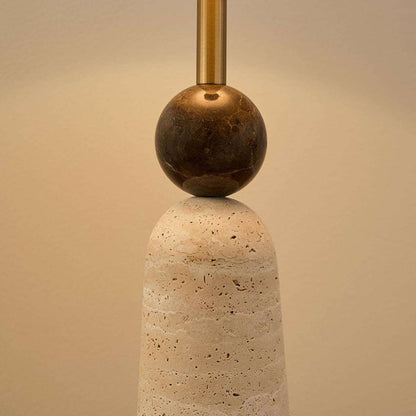 Travertine and Marble Table Lamp