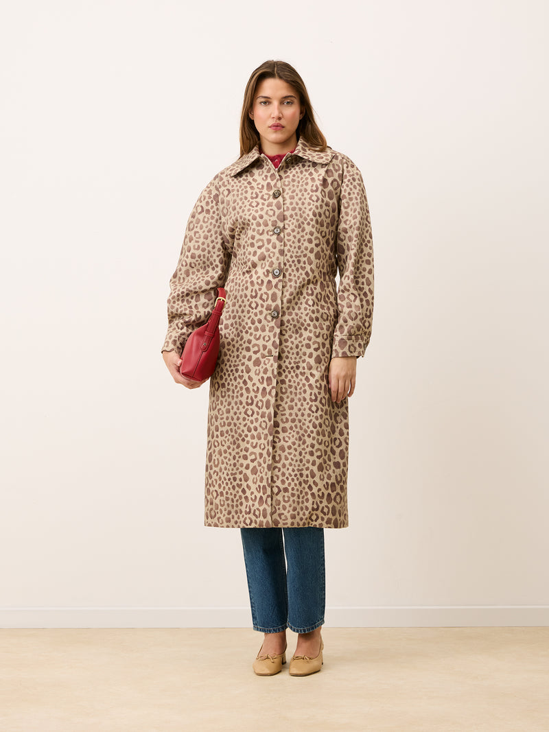 GERARD leopard print trench coat, back view by Rouje