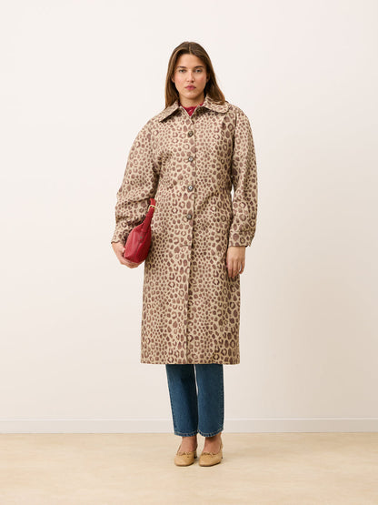 GERARD leopard print trench coat, back view by Rouje