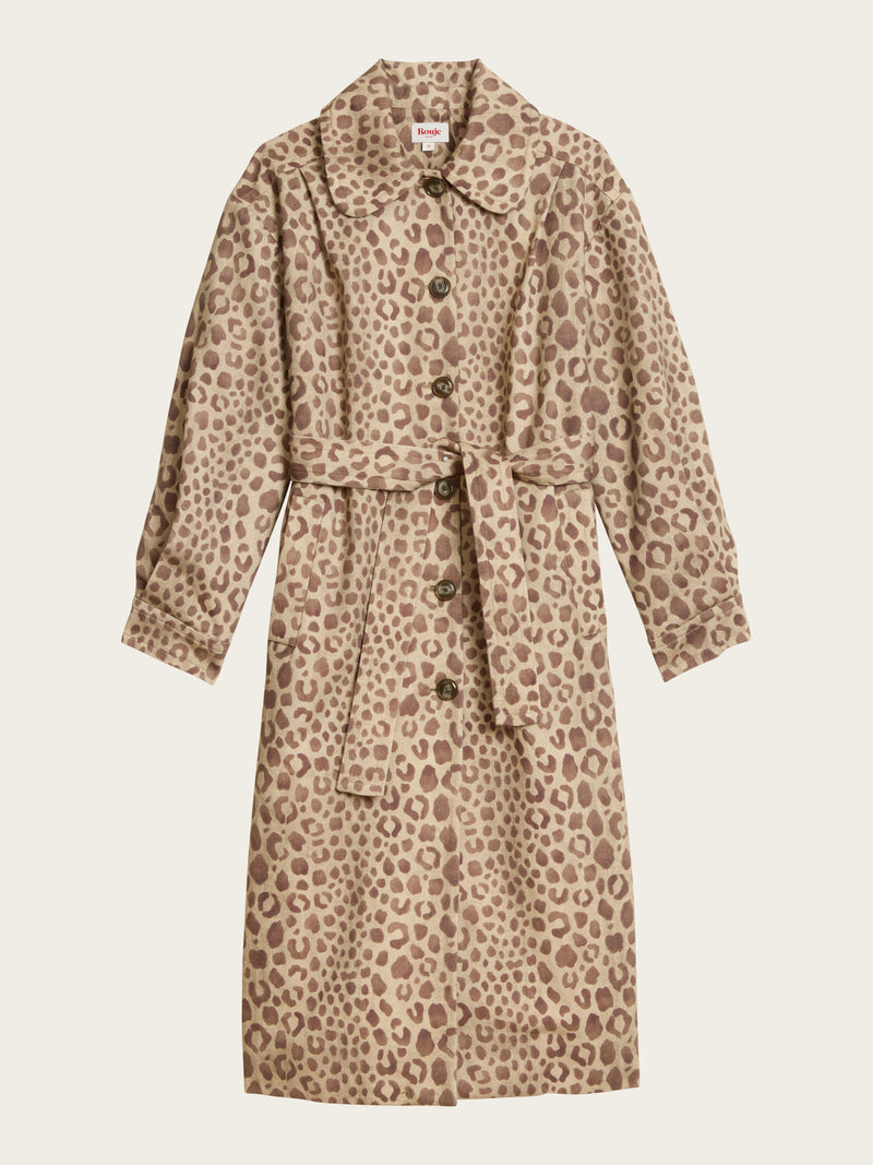 GERARD Savana leopard print oversized trench coat, 3/4 view by Rouje