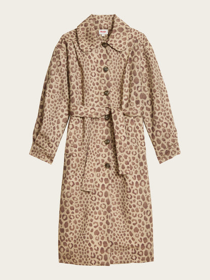 GERARD Savana leopard print oversized trench coat, 3/4 view by Rouje