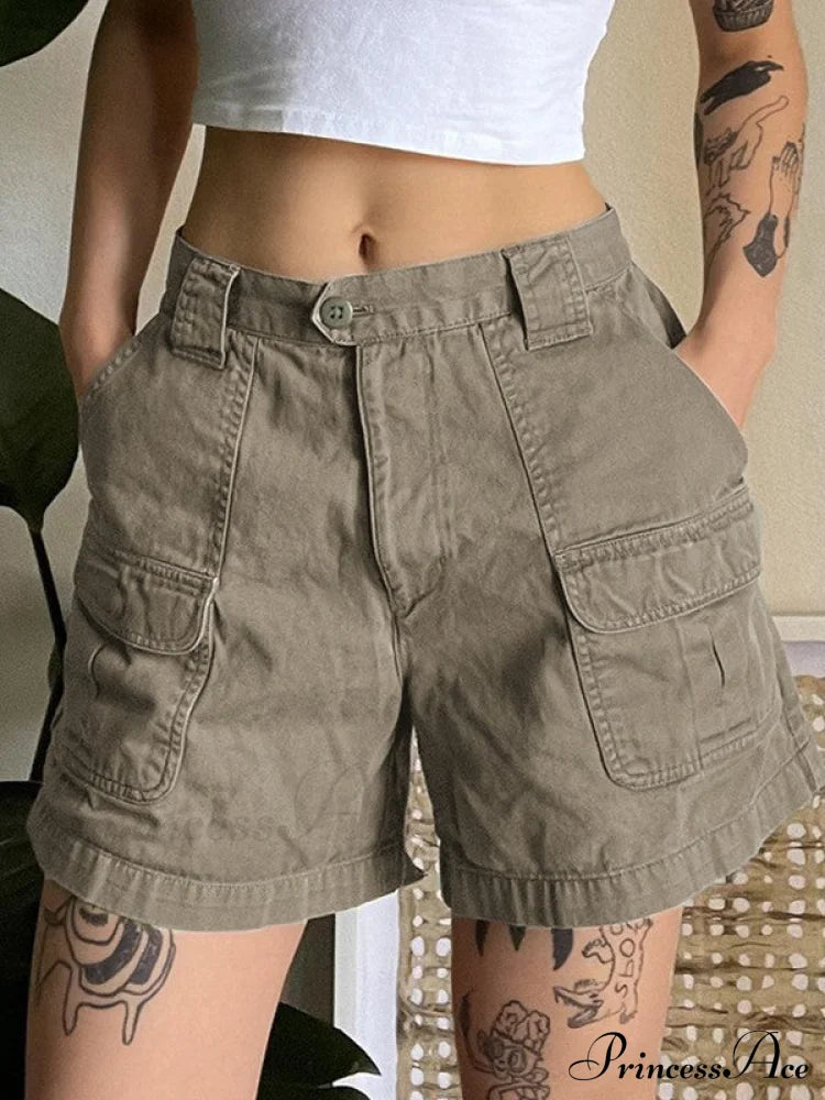 Denim Sleeveless Graceful Turtleneck Top Gray / S Shorts