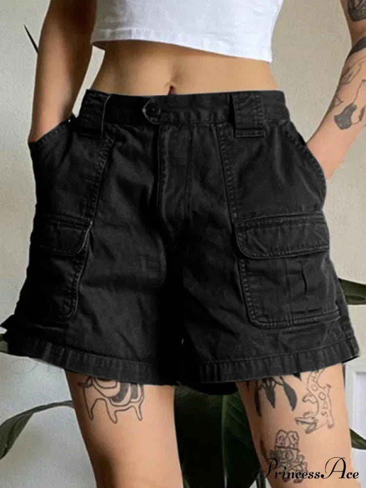 Denim Sleeveless Graceful Turtleneck Top Shorts
