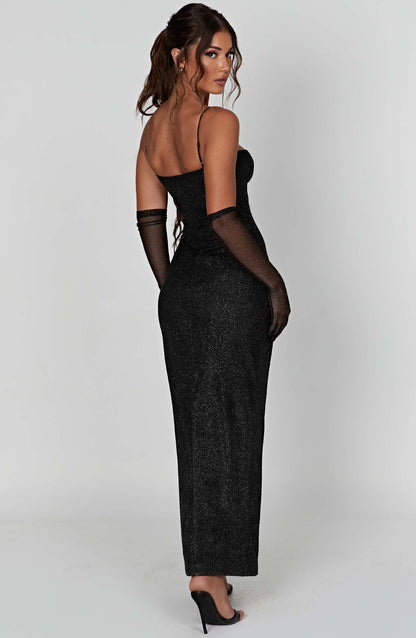 Trixie Maxi Dress - Black Sparkle Dress Babyboo Fashion Premium Exclusive Design