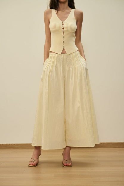 Tuck detail culotte pants