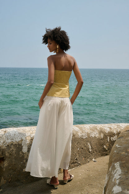 Tuck detail culotte pants