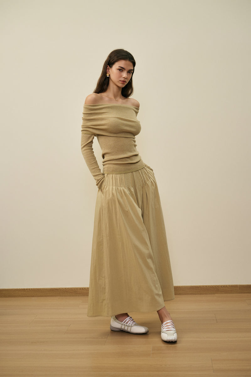 Tuck detail culotte pants