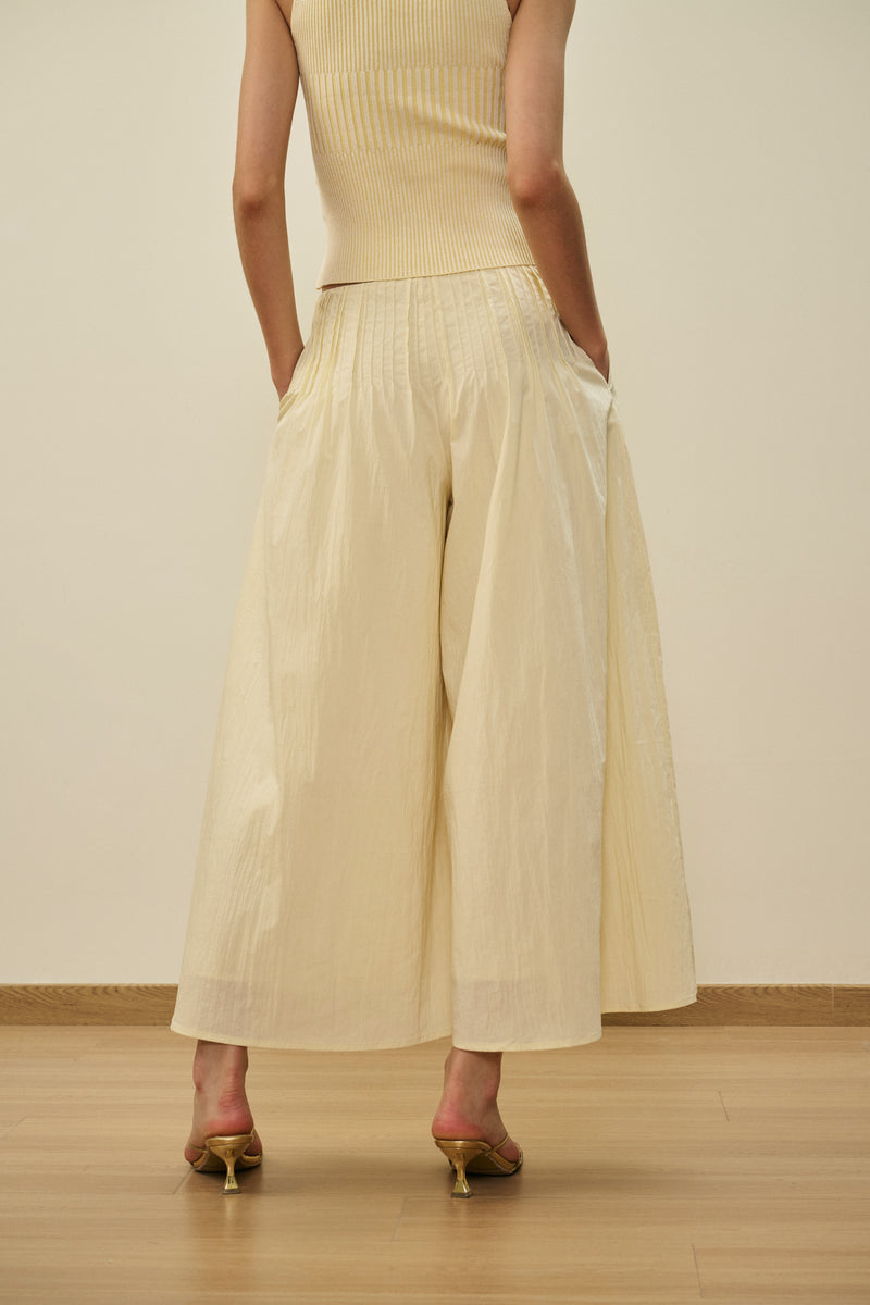 Tuck detail culotte pants