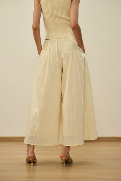 Tuck detail culotte pants