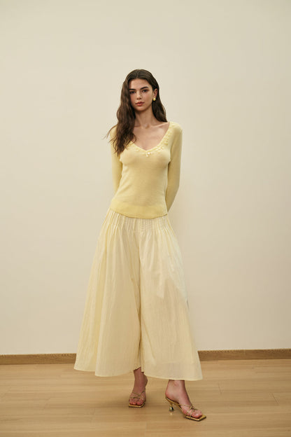 Tuck detail culotte pants