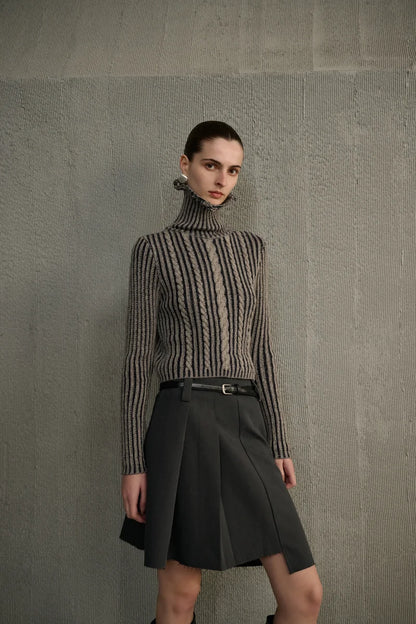 Turtleneck cable knit sweater