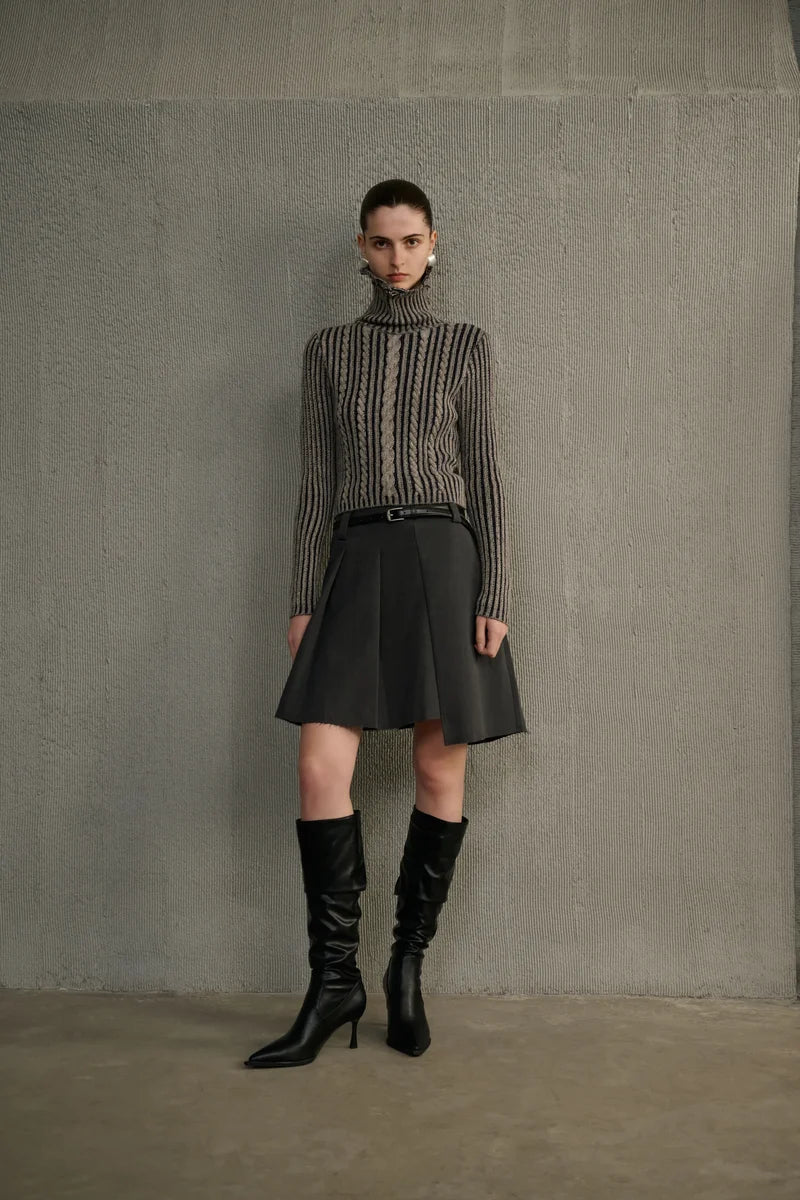 Turtleneck cable knit sweater