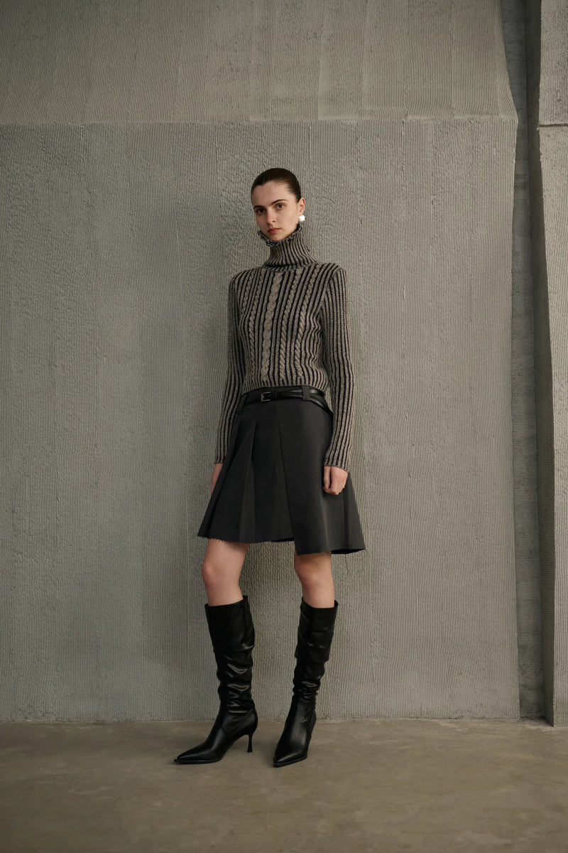 Turtleneck cable knit sweater
