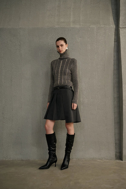 Turtleneck cable knit sweater
