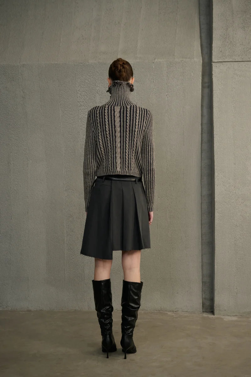 Turtleneck cable knit sweater