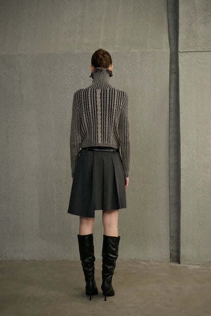 Turtleneck cable knit sweater
