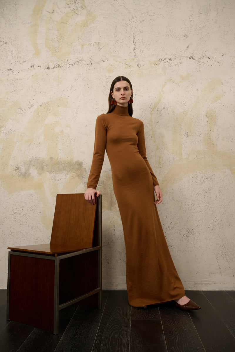 Turtleneck maxi dress