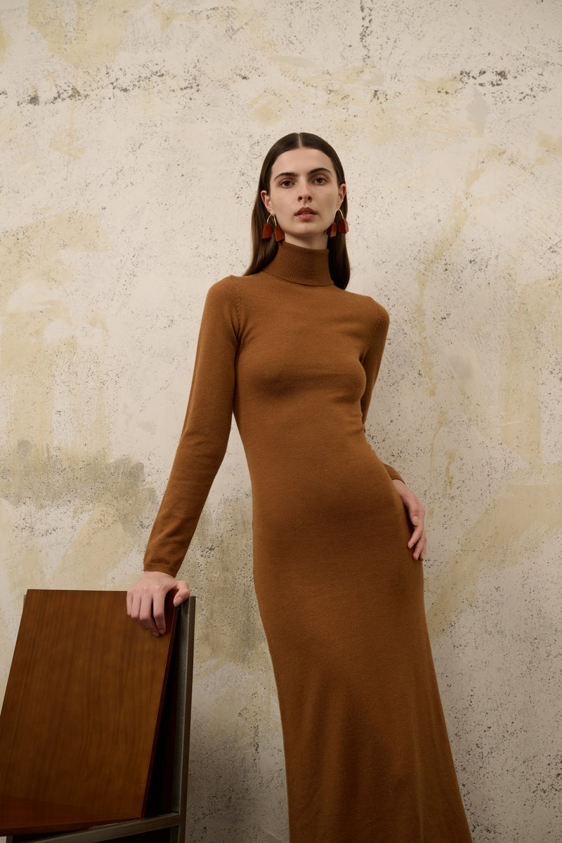 Turtleneck maxi dress