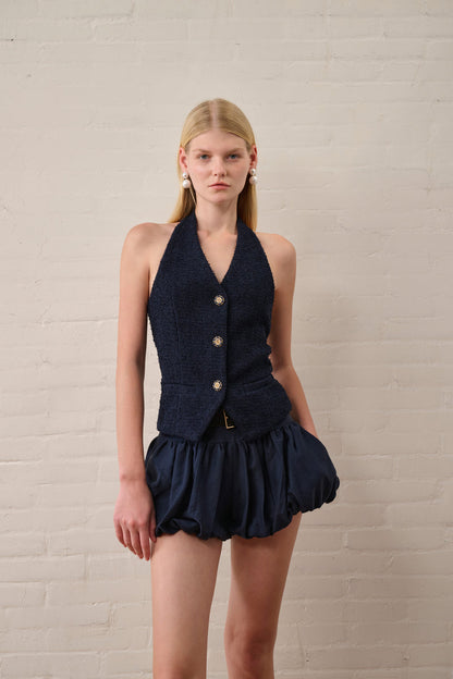 Tweed halterneck top