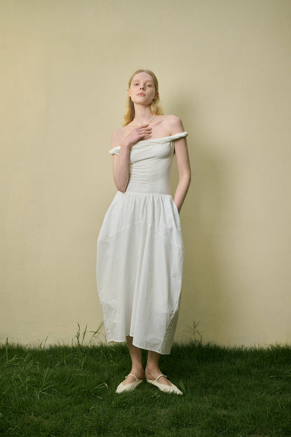 Twist strap cocoon dress