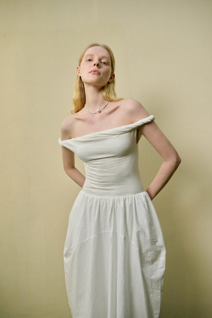 Twist strap cocoon dress