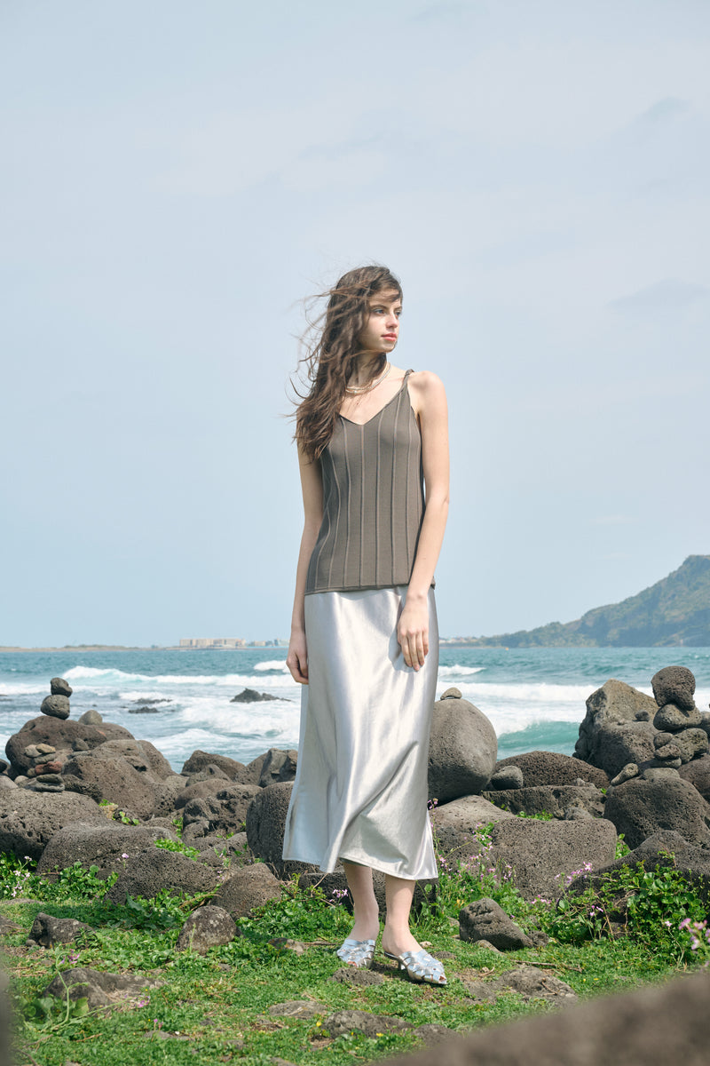 Twist strap knit tank
