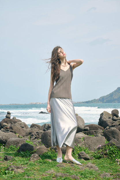 Twist strap knit tank