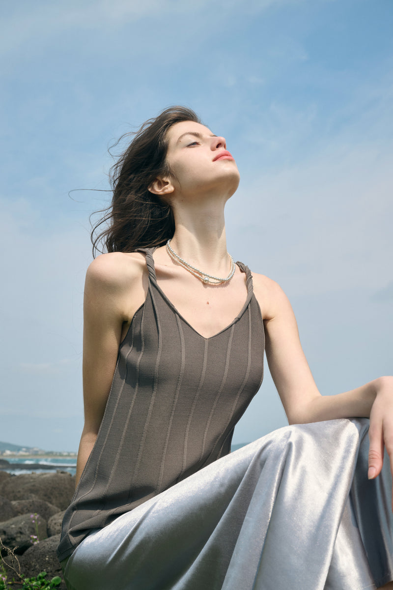 Twist strap knit tank