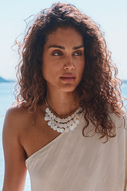 Ulla Gold and Shell Statement Necklace