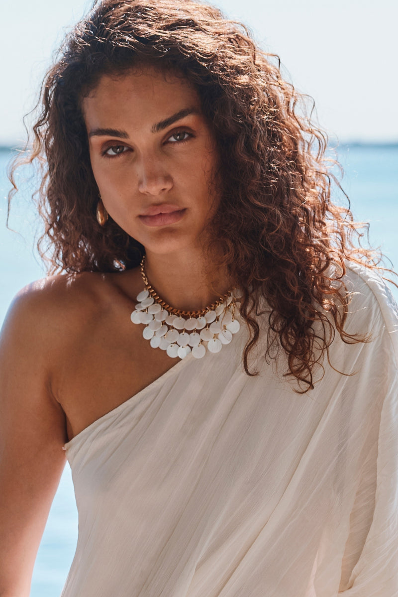 Ulla Gold and Shell Statement Necklace