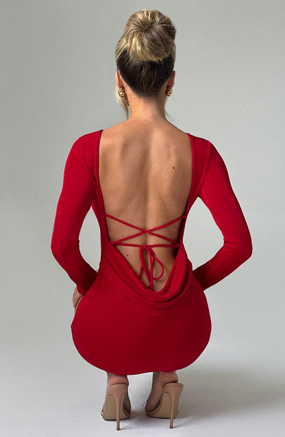 Una Mini Dress - Red Dress Babyboo Fashion Premium Exclusive Design