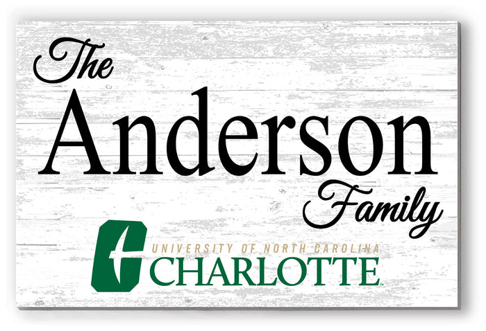 UNC Charlotte Family Name Sign for Charlotte 49ers Alumni, Fans or Graduation - Broad Bay Personalized Gifts Shipped Fast