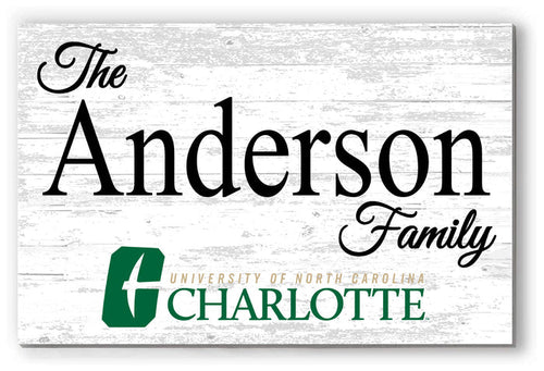 UNC Charlotte Family Name Sign for Charlotte 49ers Alumni, Fans or Graduation - Broad Bay Personalized Gifts Shipped Fast