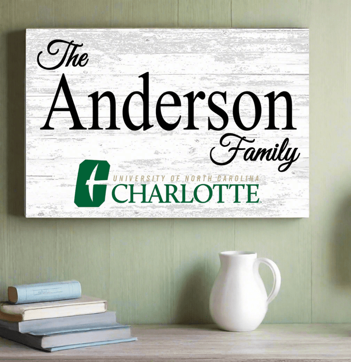 UNC Charlotte Family Name Sign for Charlotte 49ers Alumni, Fans or Graduation - Broad Bay Personalized Gifts Shipped Fast