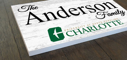 UNC Charlotte Family Name Sign for Charlotte 49ers Alumni, Fans or Graduation - Broad Bay Personalized Gifts Shipped Fast