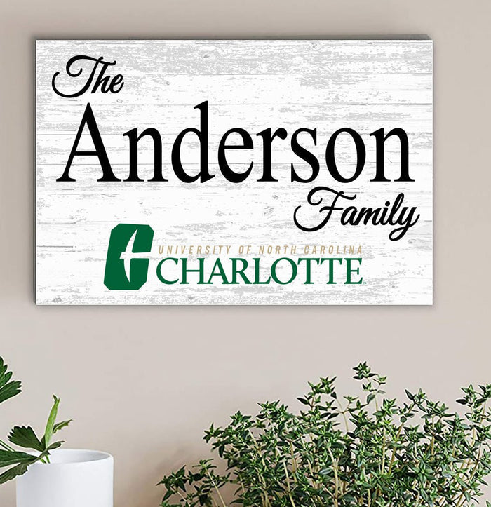 UNC Charlotte Family Name Sign for Charlotte 49ers Alumni, Fans or Graduation - Broad Bay Personalized Gifts Shipped Fast