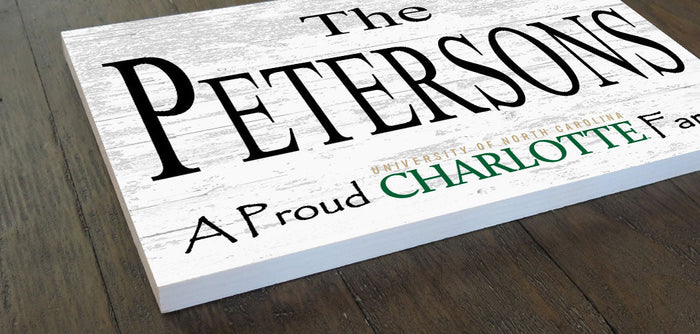 UNC Charlotte Family Name Sign for Charlotte 49ers Alumni, Fans or Graduation - Broad Bay Personalized Gifts Shipped Fast