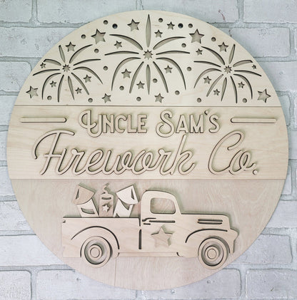 Uncle Sam's Firework Co. Door Hanger- wholesale