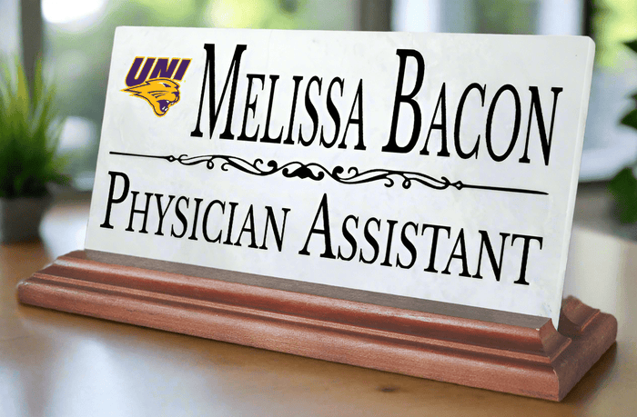 University of Northern Iowa Nameplate for Desk or Shelf for UNI Alumni, or Graduation Gift - Broad Bay Personalized Gifts Shipped Fast